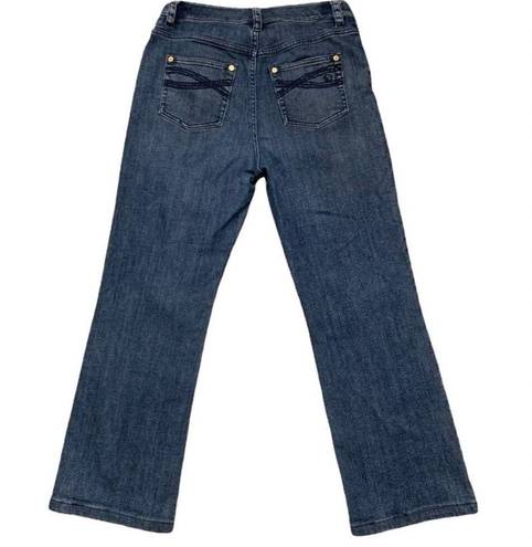 St. John Sport High Rise Medium Wash Bootcut Jeans, Size 10