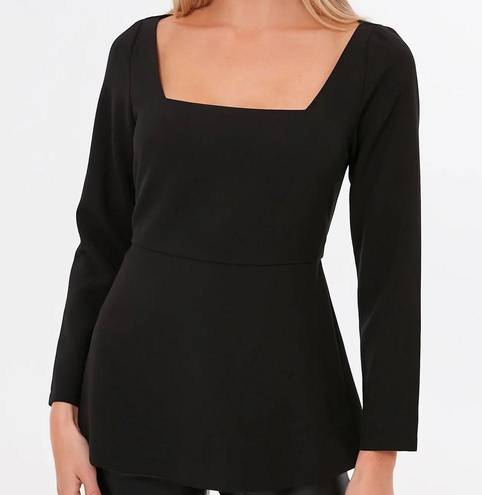 Tuckernuck  Pomander Place Black Simone Peplum Minimalist Top XS