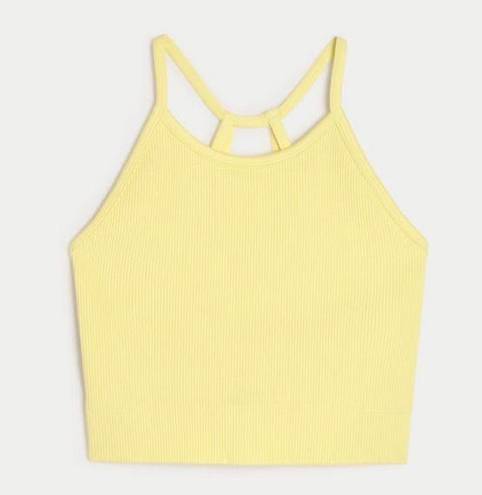 Gilly Hicks Hollister Neon Yellow Ribbed Sports Bra Tank Top