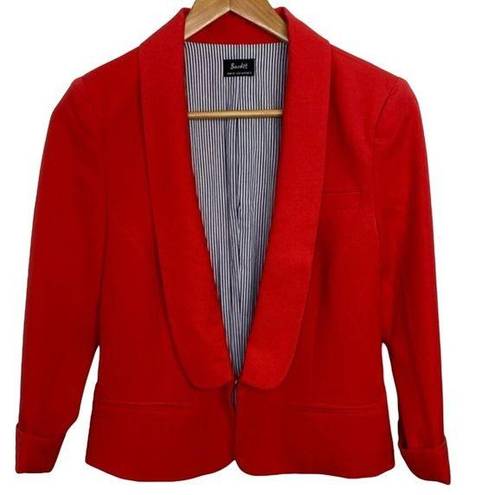 Bardot Revolve  Red Cropped Blazer Shawl Collar Cuffed Sleeves Sie 10 NWT