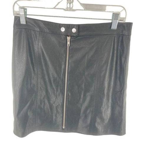 n:philanthropy  Women's Vegan Leather Skirt Mini Zip Closure Straight Black Large