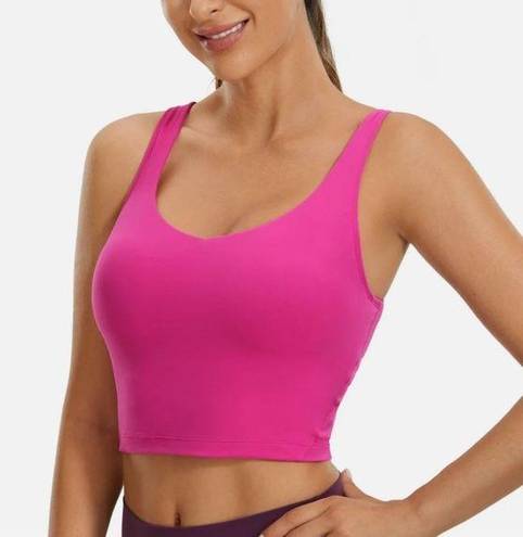 CRZ Yoga  Butterluxe Womens V Neck Longline Sports Bra Padded Workout Crop Top