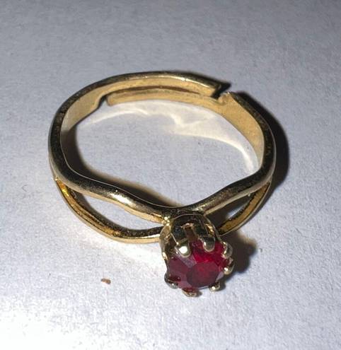 Ruby swavorski gold plated ring size 5