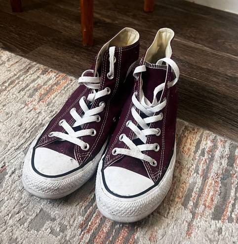 Converse Maroon High Tops Sz 9