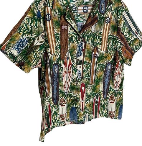 American Vintage Shannon Marie Made in Hawaii Surfboard Print Button Down Medium