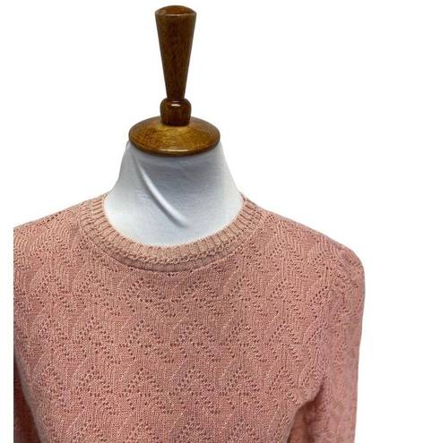 Harper Helen  Puffy Sleeve Sweater Pink Size S Vintage 80s Pastel Boho Spring