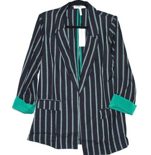 BCBGeneration  Navy Green Striped Blazer Medium