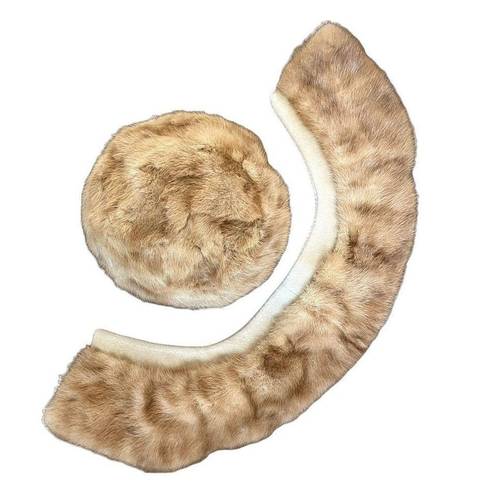 Krass&co VINTAGE FUR Pillbox Hat & Fur/Cashmere Collar G. Fox & . Hartford CT