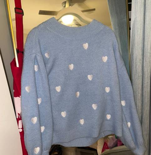 Sugar and L!ps Blue Heart Sweater