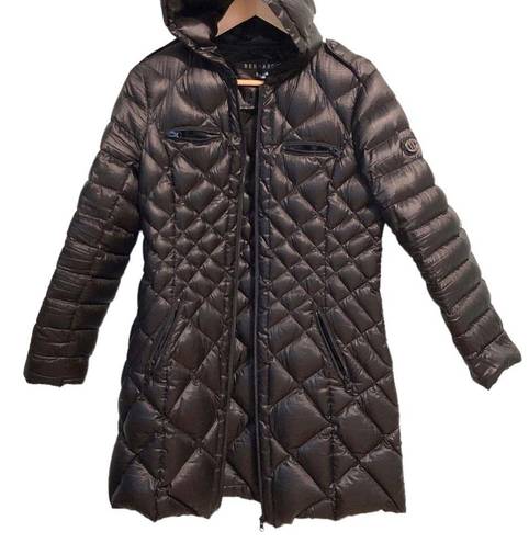 Bernardo  Quilted Puffer Jacket Coat Longline Hooded Size Medium