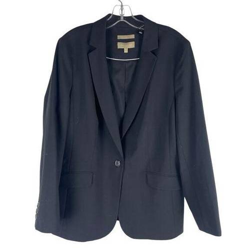 Talbots  Luxe Italian Wool Blazer Jacket One Button Black Size 16