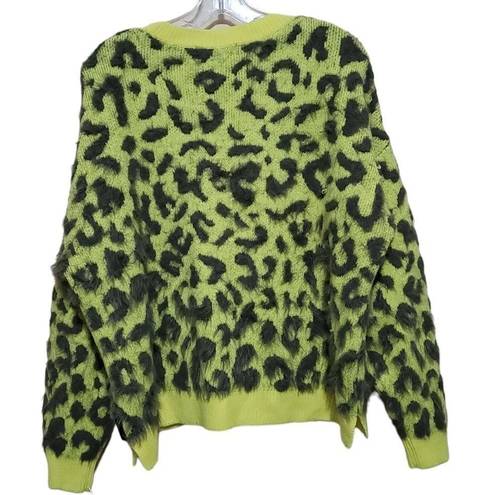 DKNY  Jeans Womens Animal Print LongSleeve Pullover Sweater Sz Large