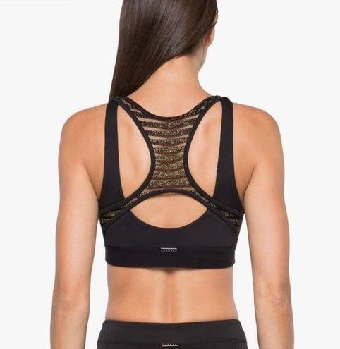 Koral Moral Vertex Disconnect Black/Gold Sports Bra size M