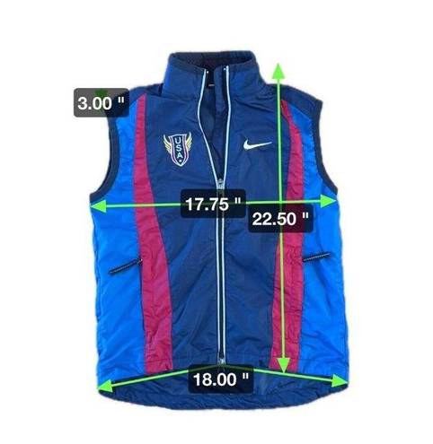 Nike ‎ USA Olympics Vest Size XS Blue Reflective Made in USA Swoosh Vintage Y2K