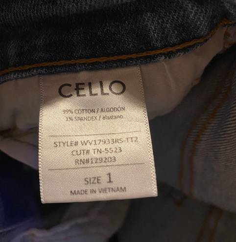 Cello Blue Jeans With Darker Blue And White Print