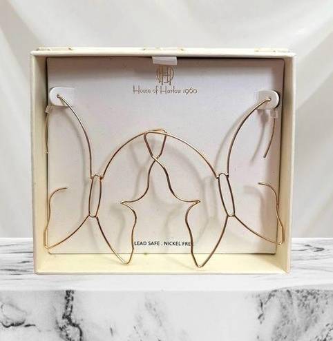 House of Harlow NIB  1960 Butterfly Dangle Earring GoldTone Boho Threader Closure