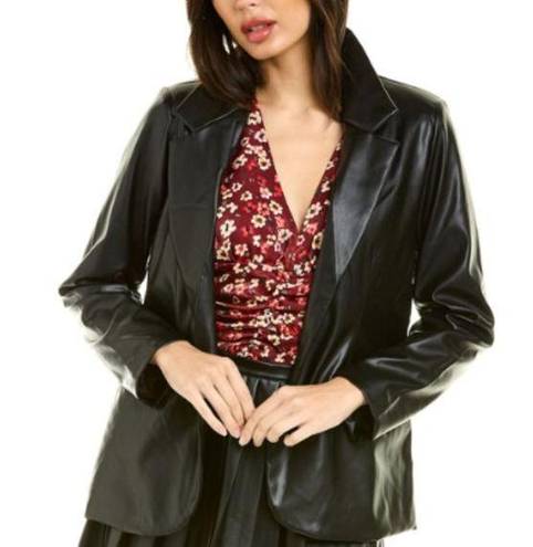 BCBGeneration NWT  Faux Leather Boyfriend Blazer In Dark Olive