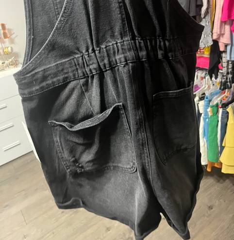 No Bo Black Short Overalls 