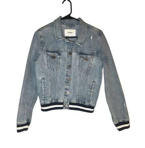 Pistola  Womens Brando Denim Utility Bomber Jacket Size Medium