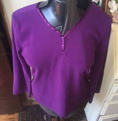 Oscar de la Renta  purple fleece M pullover