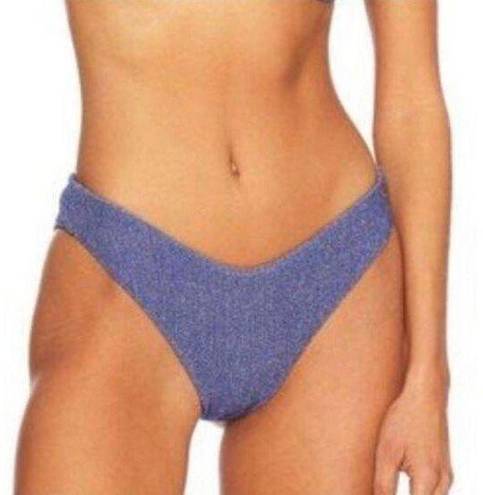 Beach Riot  | Blue Shimmer Sparkle Bikini Bottom High Cut | Size Large