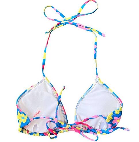 Blackbough NWT  Swim Retro Floral Triangle Bikini Set - Blue/Pink - L/L