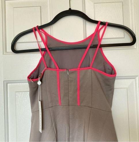 Trina Turk NWT  Yvette Dress Gray and Pink Sleeveless Size 0