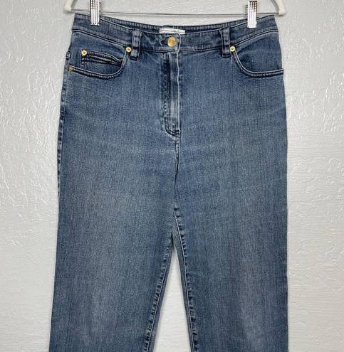 St. John  Sport Women 8 Medium Wash Denim Straight Cut Jeans Stretch High Waisted