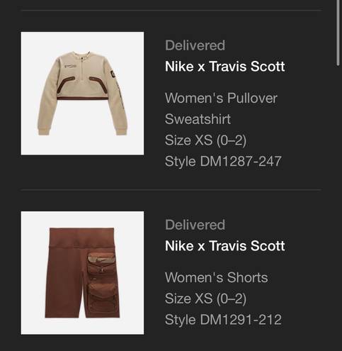 Cactus Jack X Travis Scott Fleece Top And Biker Shorts Set Nike Brown Size  XS - $300 New With Tags - From Serenity