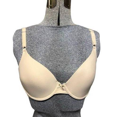 Maidenform NWT  34D Womens Beige Lined Underwire Back Closure Demi Bra