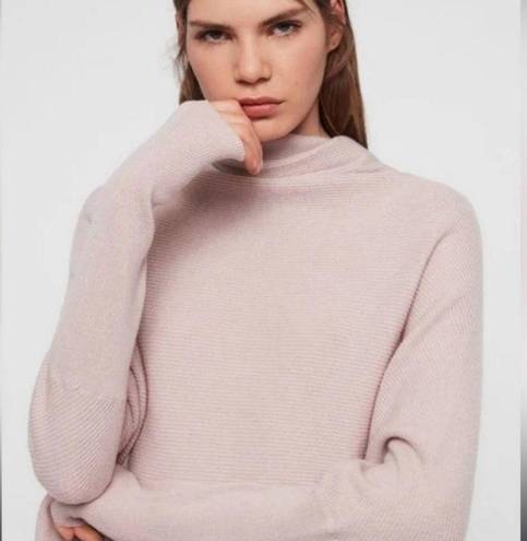 ALLSAINTS  Ridley Funnel Neck Cashmere and Wool Sweater-Shell Pink Size medium