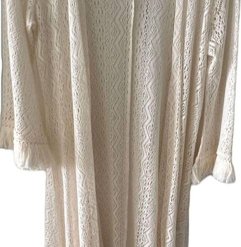 Hollister  Ivory Lace Duster Cardigan Sweater S Women's Lightweight