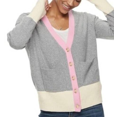 Popsugar  color block V neck cardigan