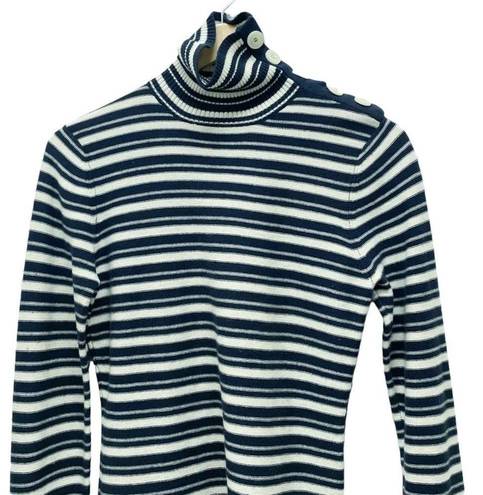 Tracy Reese  Cashmere Blend Navy & Ivory Nautical Striped Sweater Size Medium