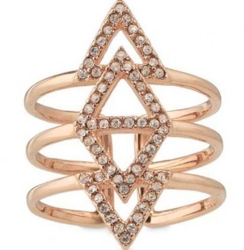 Stella & Dot  Rose Gold Pave Spear Ring