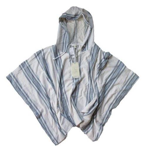 Joie NWT Soft  Pippina in Porcelain Santiago Striped Hooded Poncho Sweater M $188