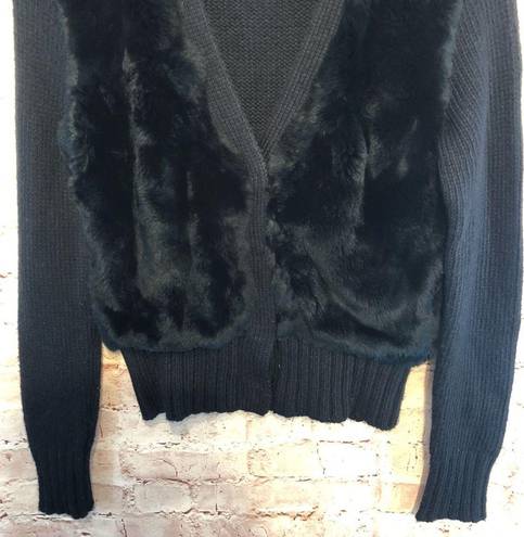 Elizabeth and James  Fur Cardigan Sweater