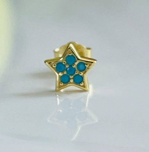 Anthropologie 18K/925 Genuine Stone Celestial Mini Stud Earring