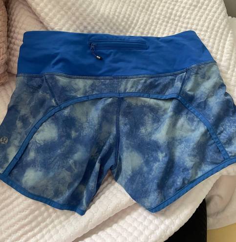 Lululemon Blue Speed Up Mid Rise Shorts 4”