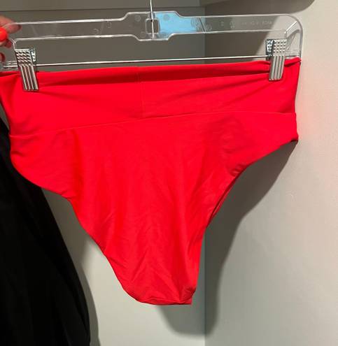 Large High Waisted High Cut Cheeky Red Bikini Bottom