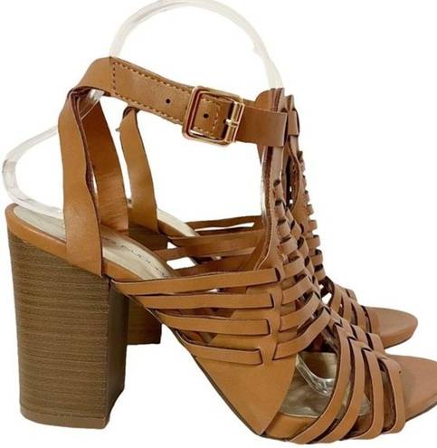 Big Buddha  Strappy Block Heel Gladiator Sandal, Faux Leather, Women’s Size 8.5