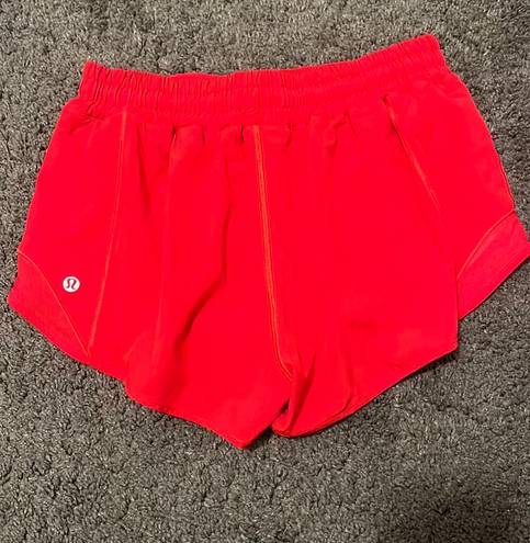 Lululemon Red Hotty Hot Shorts 2.5