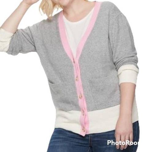 Popsugar  color block V neck cardigan