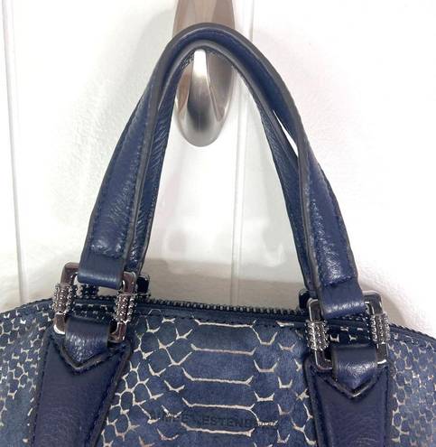 Aimee Kestenberg  Handled Crossbody Bag Navy and Silver Snake Print