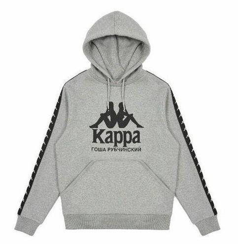 Kappa  x Gosha Rubchinskiy Logo Streetwear Hoodie Grey Size Small Kangaroo Pocket