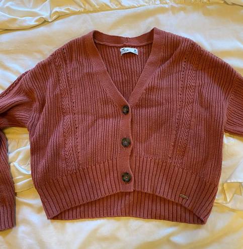 Hollister Pink Cropped Cardigan