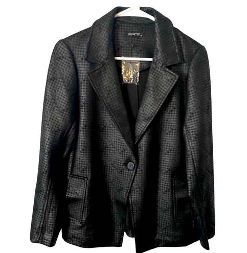 Houndstooth NWT APNY Vegan Leather Blazer  Black Size M