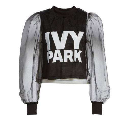 Ivy Park NWT  Black Festival Tulle Top XXS