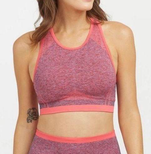 Spanx NWT  Spacedye Coral Punch Seamless Sculpt Medium Inpact Sports Bra