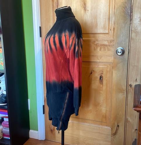 Young Fabulous and Broke  YFB Black Multi Tie Dye Turtleneck Side Zip Mini Dress Tunic Top $198 EUC XS 